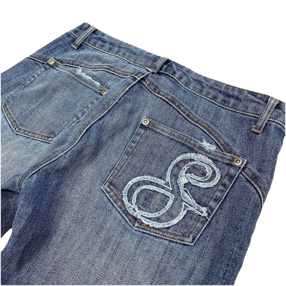 Southpole Women’s Jeans Size 9 Capri Cropped Blue Denim Embroidered